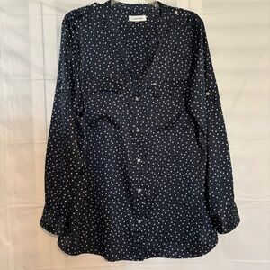 Calvin Klein Dark Blue Polka Dot Top